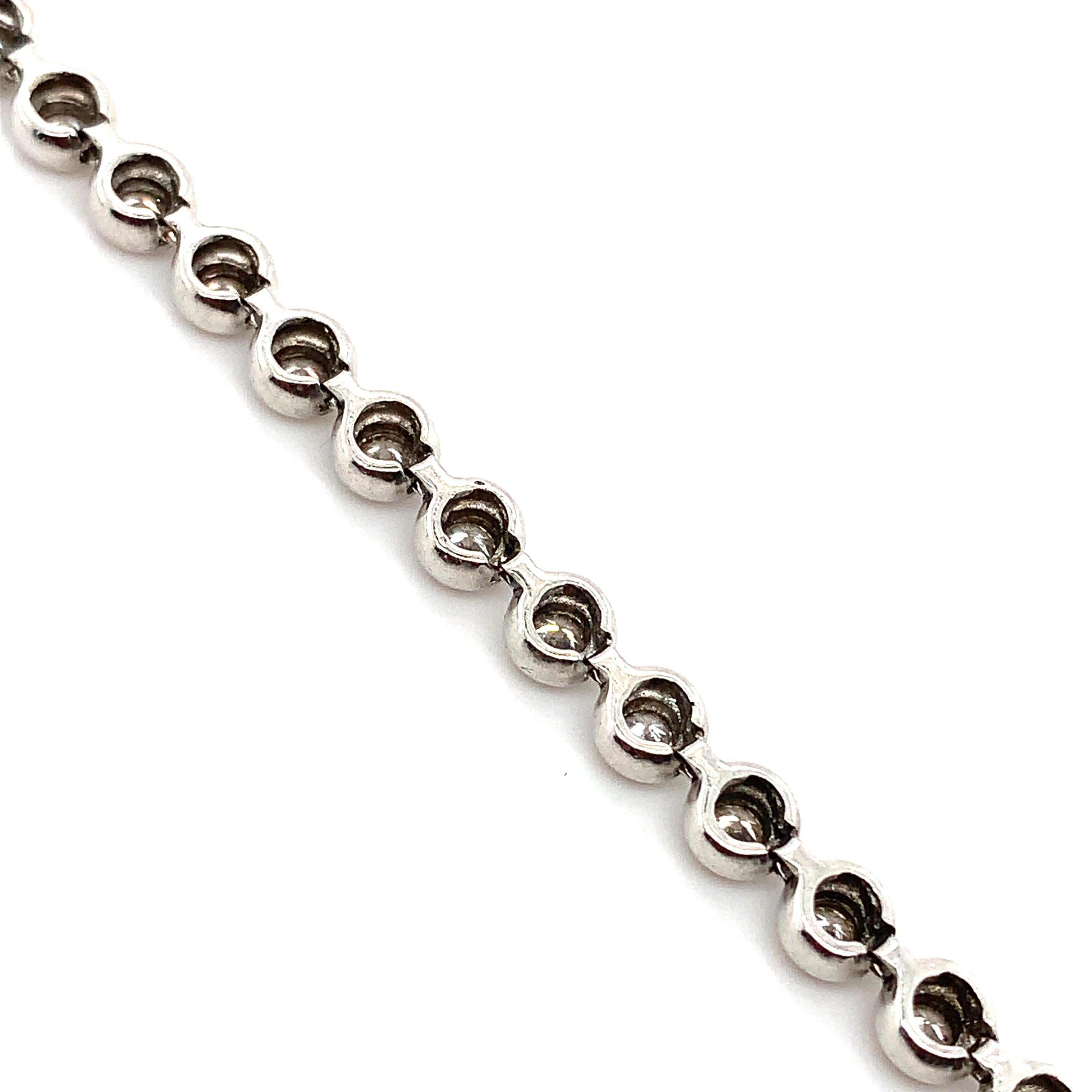 Diamond bezel rubover tennis bracelet 18k white golst For Sale 3