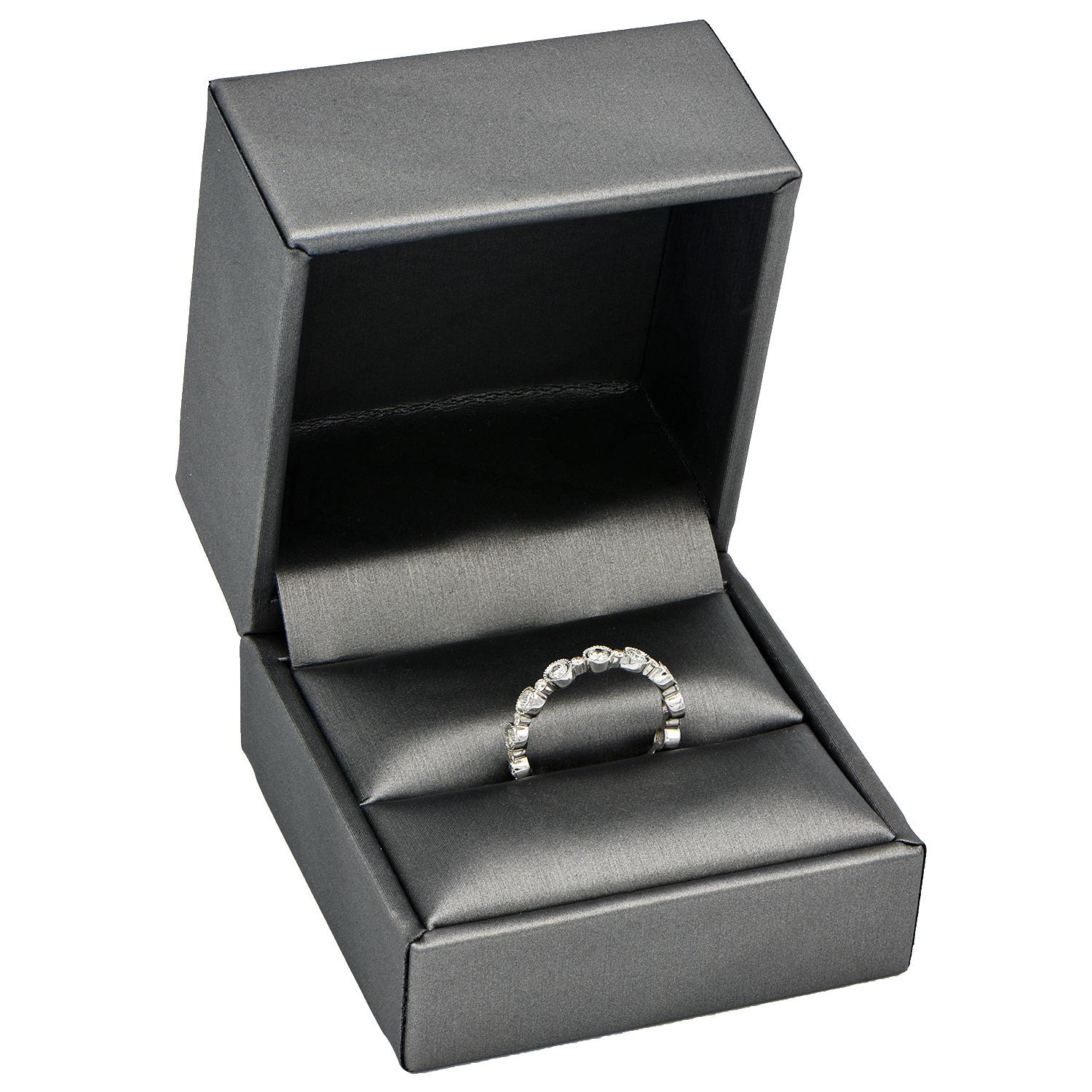 Contemporary Diamond Bezel Set Alternate Ring For Sale