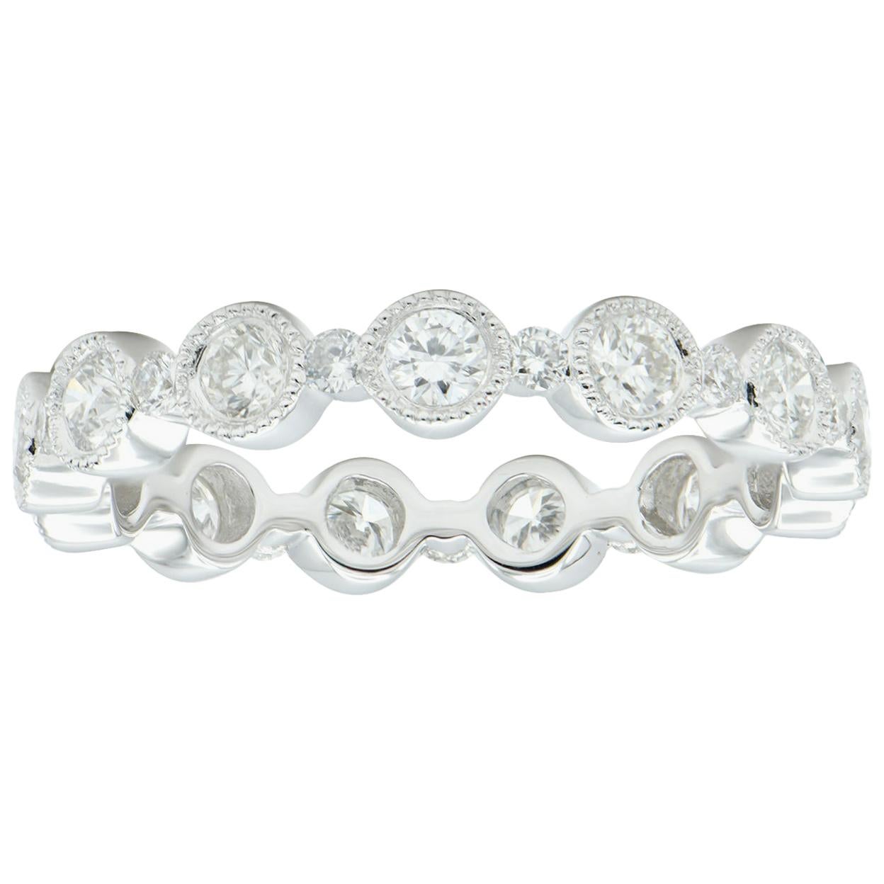 Diamond Bezel Set Alternate Ring For Sale