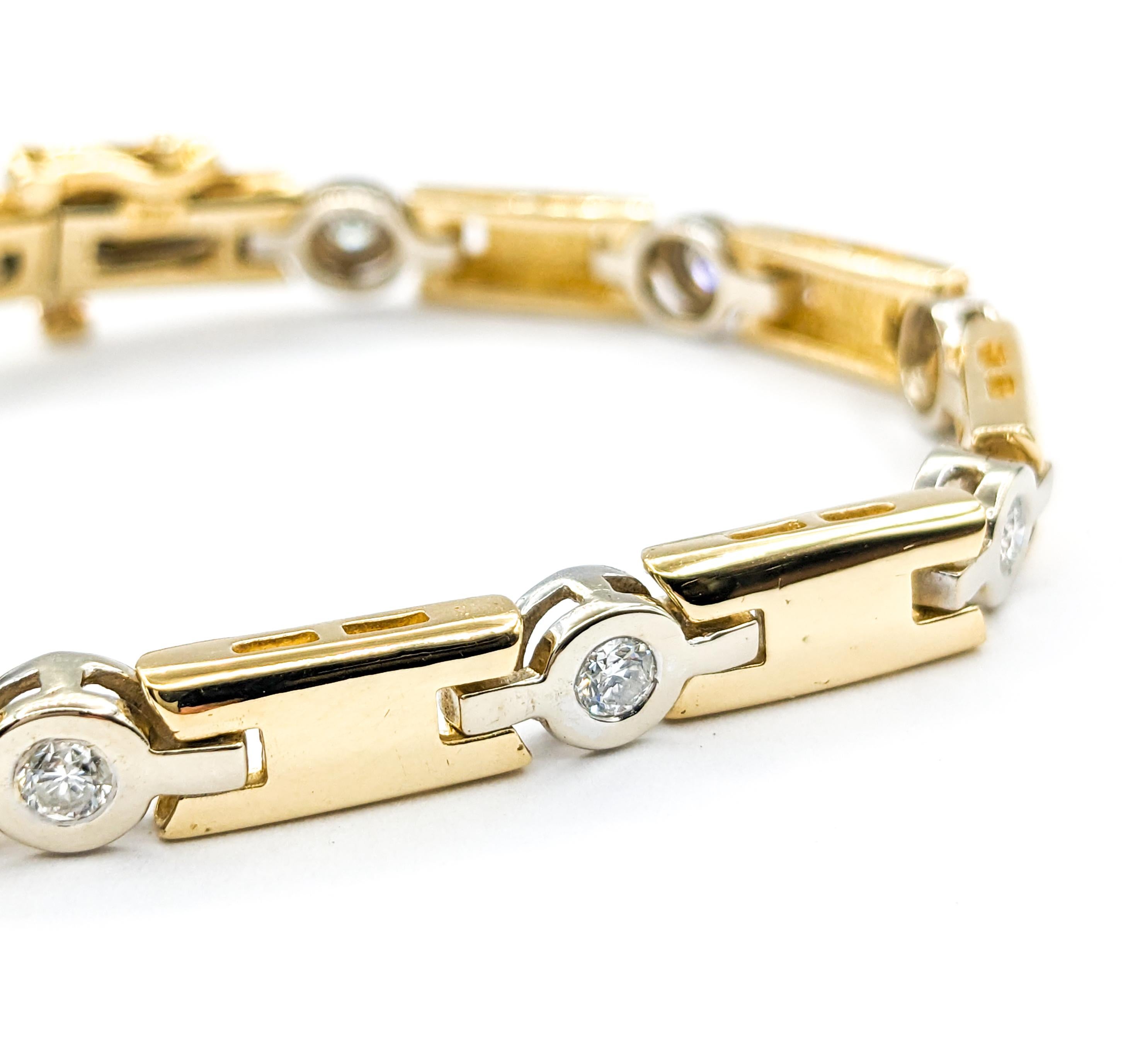 Diamant-Armband mit Lünette in zweifarbigem Gold 4