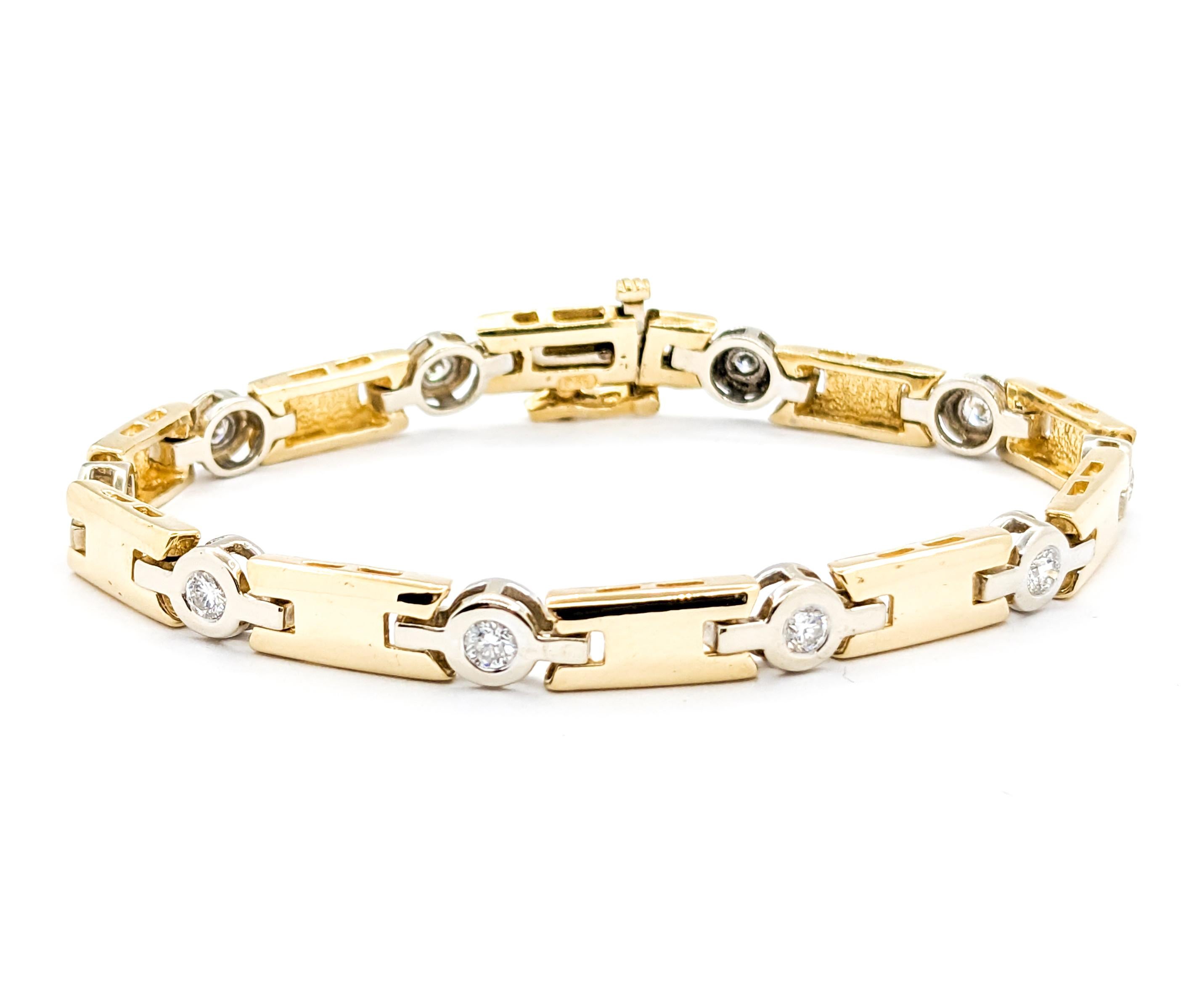 Diamant-Armband mit Lünette in zweifarbigem Gold Damen