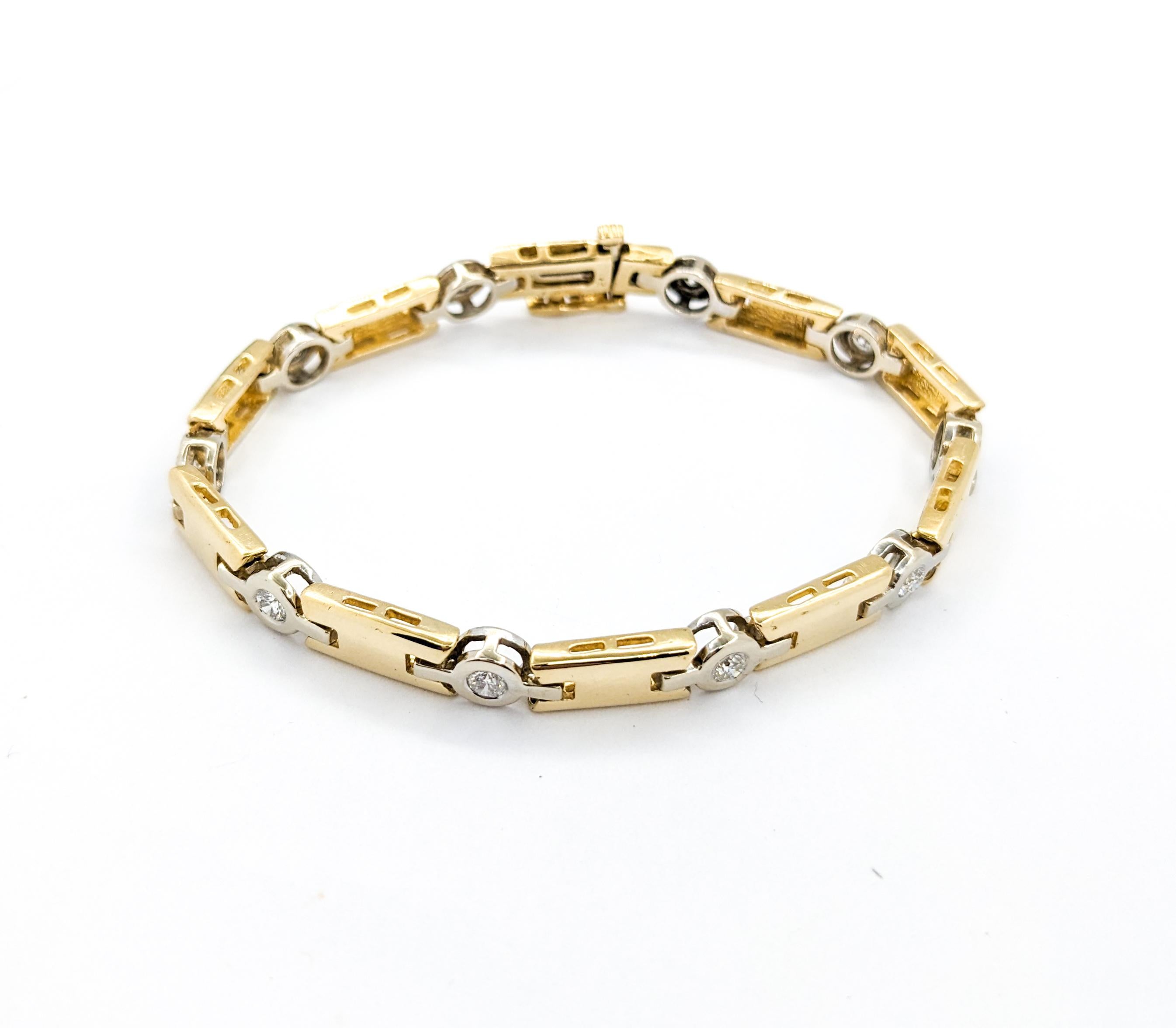 Diamant-Armband mit Lünette in zweifarbigem Gold 2