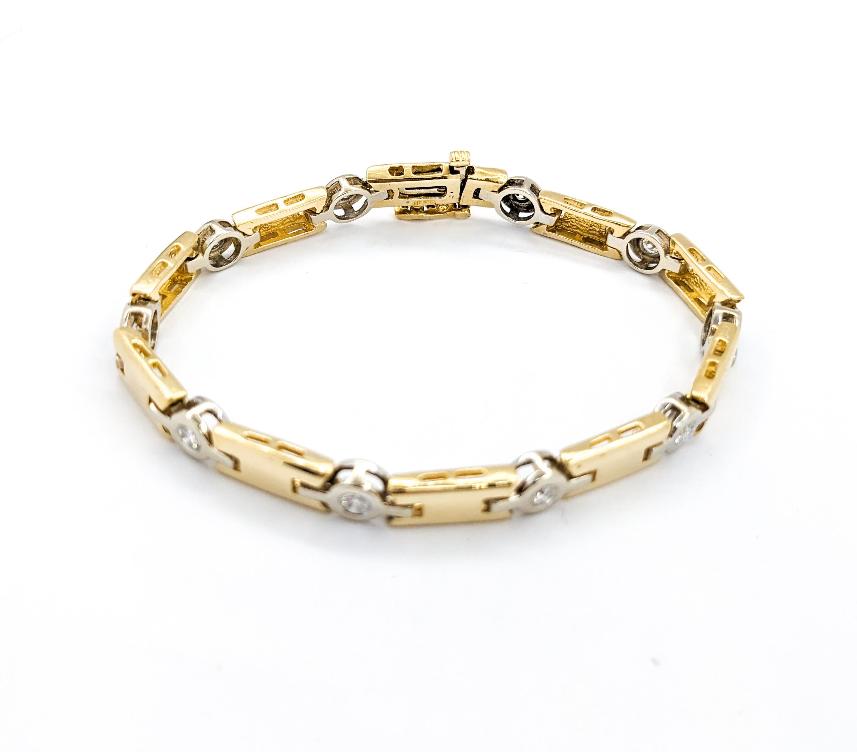 Diamant-Armband mit Lünette in zweifarbigem Gold 3