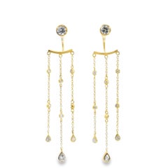 Diamond Bezel-set Studs with Diamond Rain Jacket in 18K Yellow Gold