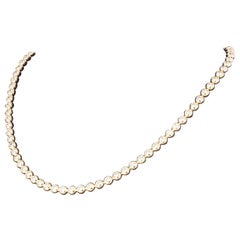 Collier de tennis en or jaune 14 carats serti de diamants