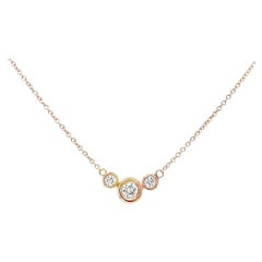 Collier Trio à chaton de diamants en or rose