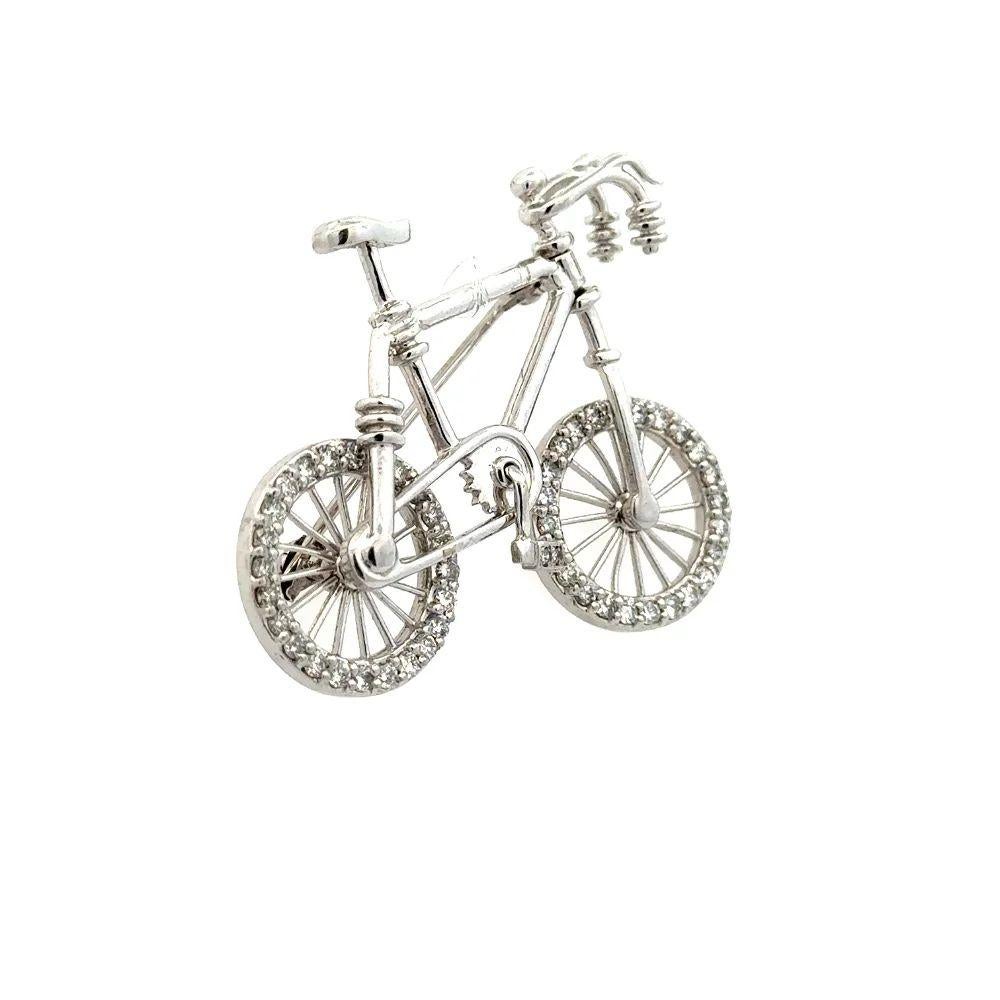 Diamant-Fahrrad Gelenkräder und Pedal Platin Aussage Brosche Pin für Damen oder Herren im Angebot