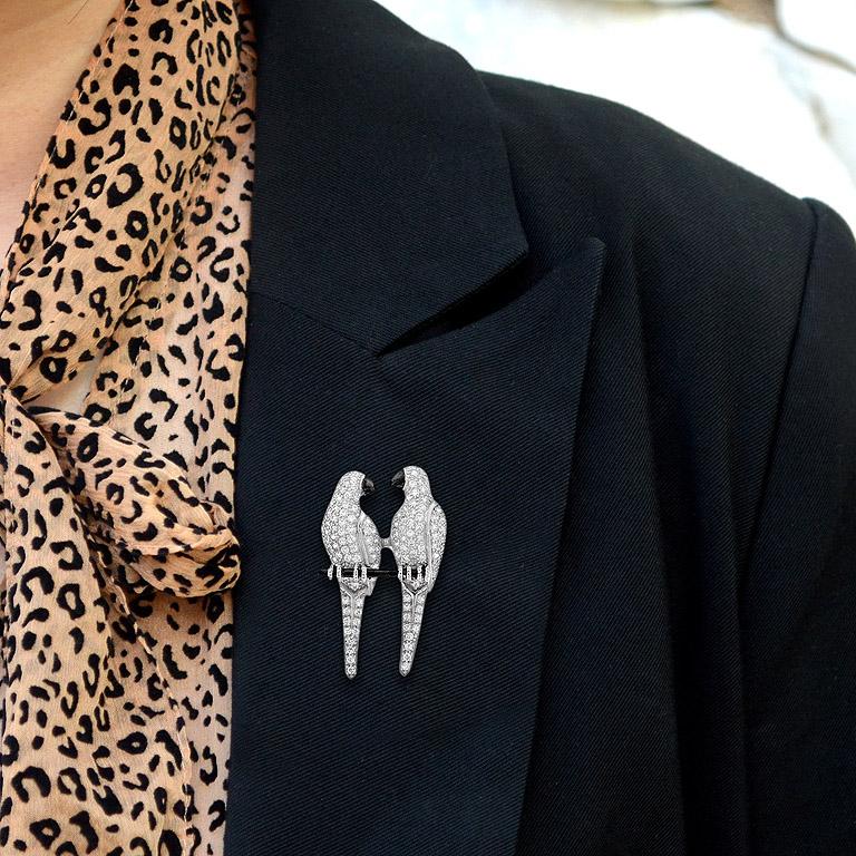 Diamond Birds Brooch In New Condition In Bangkok, TH