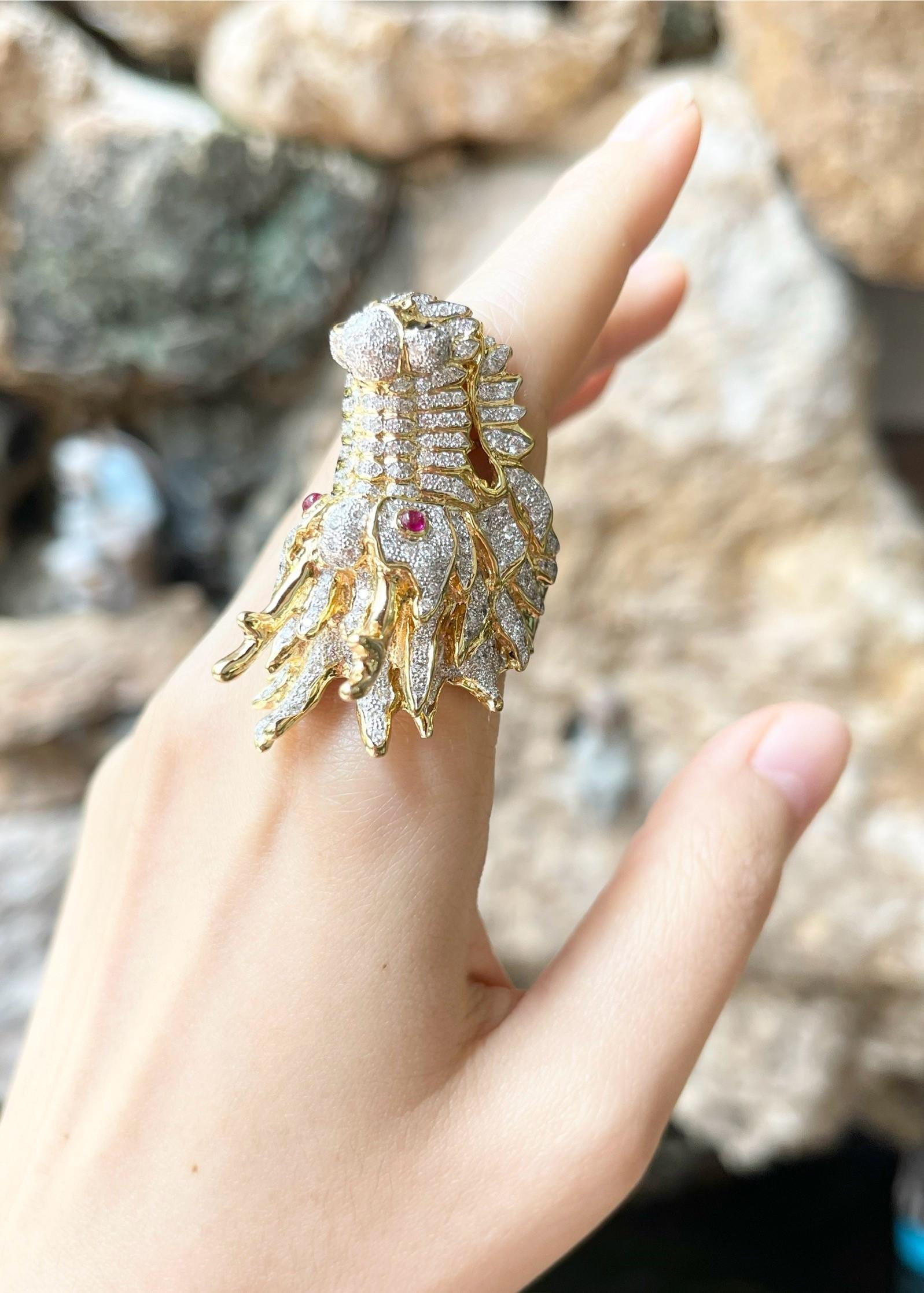 Diamond 0.29 carat, Black Diamond 0.24 carat and Diamond 3.95 carats Ring set in 18K Gold Settings

Width:  2.2 cm 
Length: 4.0 cm
Ring Size: 58
Total Weight: 36.70 grams

