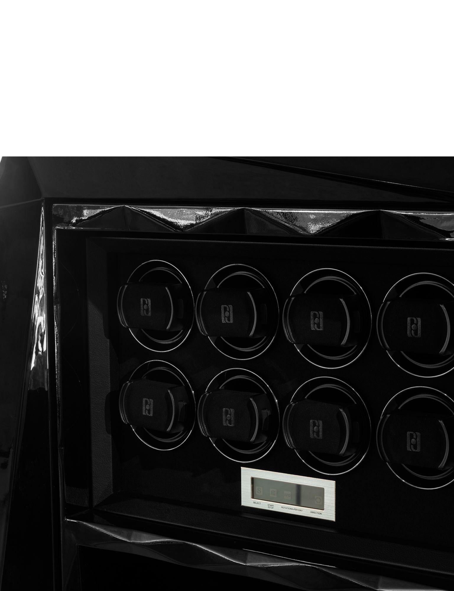 Gold Leaf Diamond Black Luxury Safe - Hand-Crafted Wood & Polished Brass - Boca do Lobo For Sale