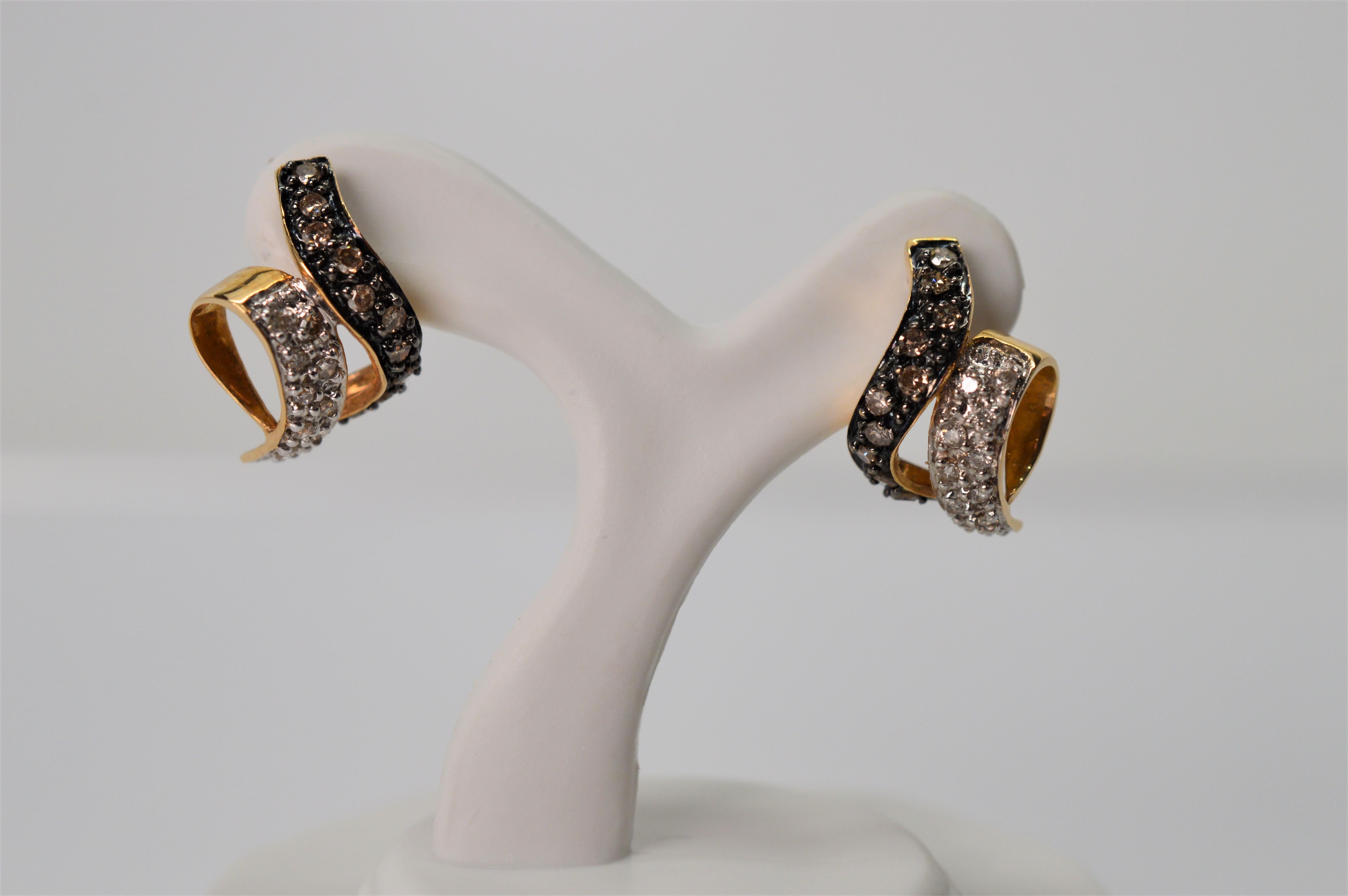 ribbon diamond earrings