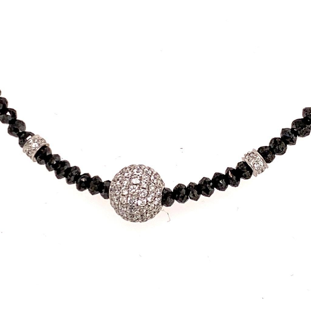 Diamant-Halskette in Schwarz-Weiß, 19 TCW, 18k Gold zertifiziert im Zustand „Neu“ im Angebot in Brooklyn, NY