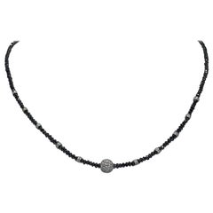 Diamond Black White Necklace 19 TCW 18k Gold Certified
