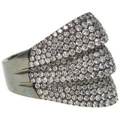 Diamond Blackened Gold Ring