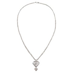 'Blithe Bling' White Diamond Necklace '18.44 CTW' with White Diamond Charm