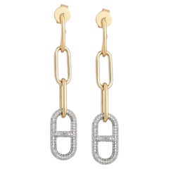 0.60ctw Diamond 14K Yellow Gold Drop Earrings