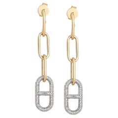 Pendants d'oreilles en or jaune 14K Diamond Bliss