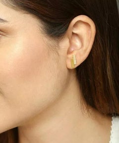 Diamond Block Earrings 14K Solid Gold Simple Studs
