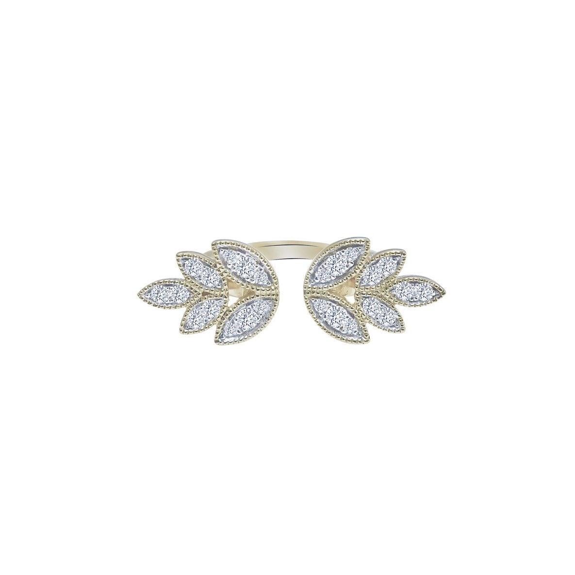 For Sale:  Diamond Bloom Open Ring in 18 Karat Gold 5