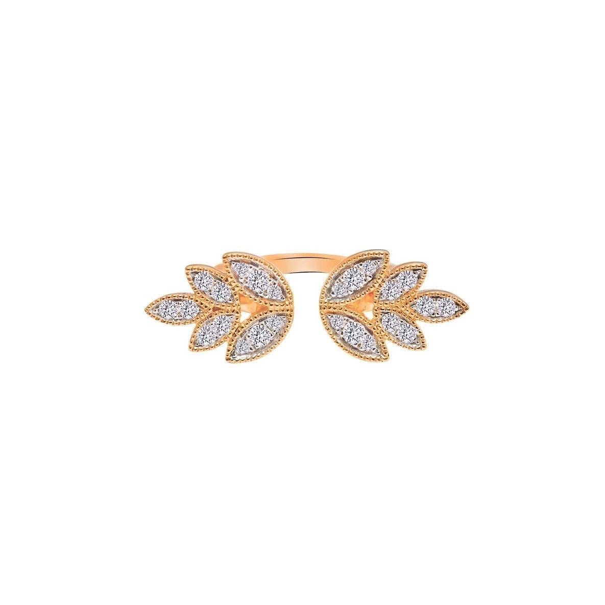 For Sale:  Diamond Bloom Open Ring in 18 Karat Gold 6