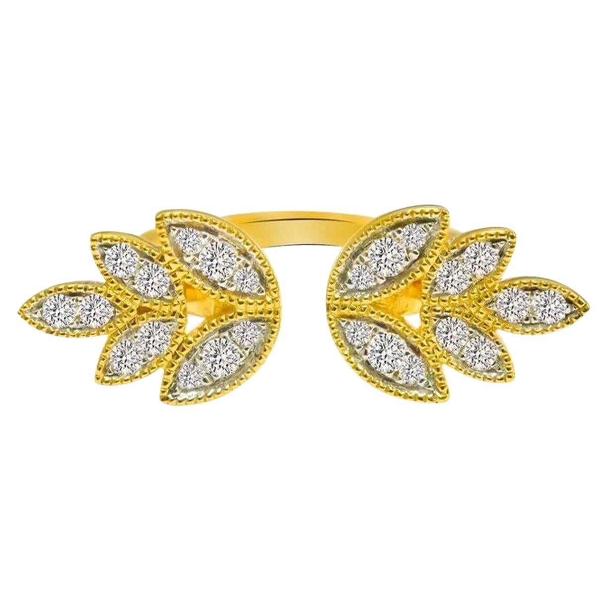 Diamond Bloom Open Ring in 18 Karat Gold