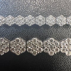 Diamond Blossom Cluster Tennis Bracelet, 13.85 Carats in 14K White Gold