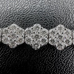 Diamond Blossom Cluster Tennis Bracelet, 6.01 Carats in 14K White Gold