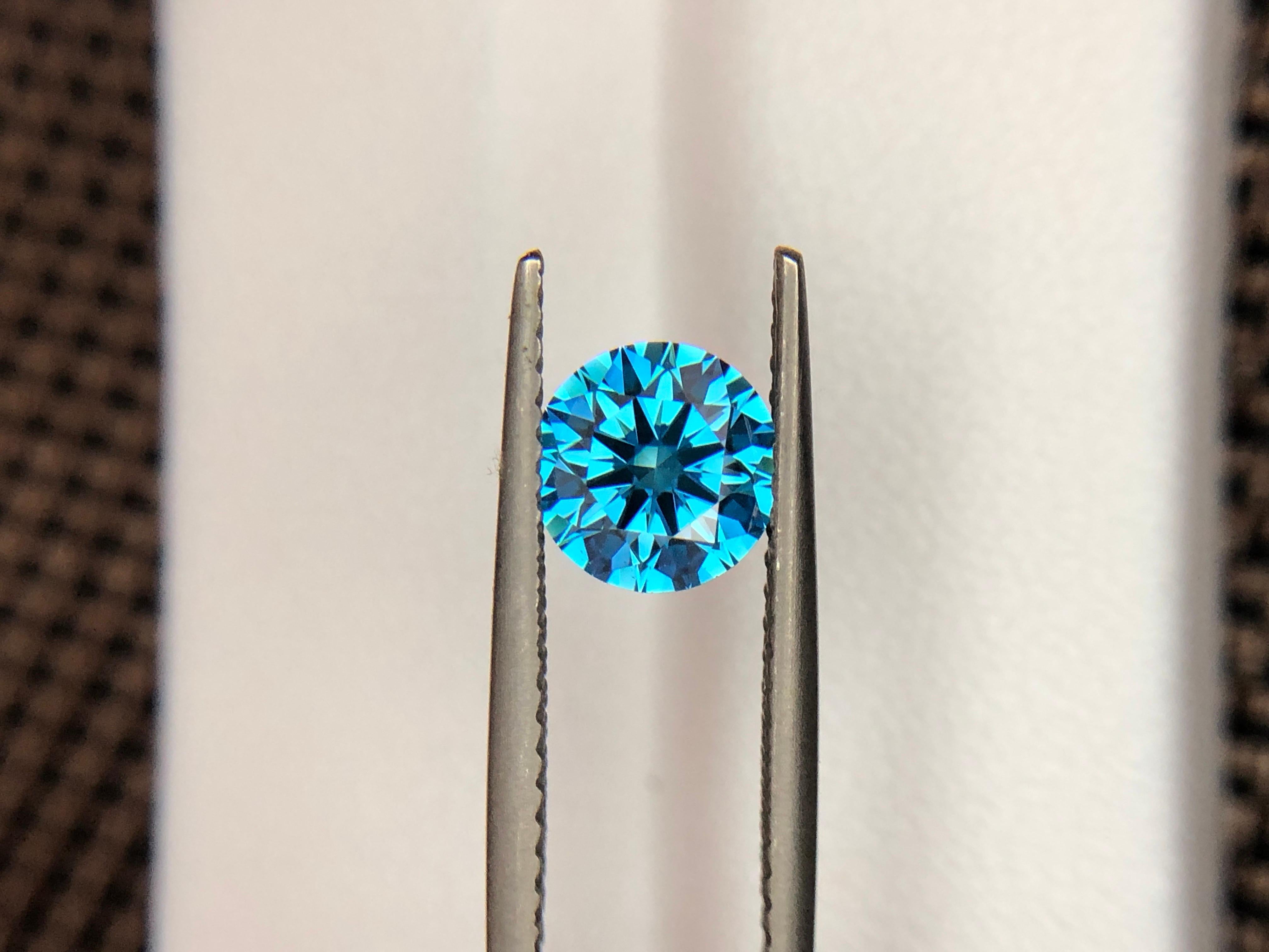 Women's or Men's Diamond Blue HPHT 1.03 ct vvs  For Sale