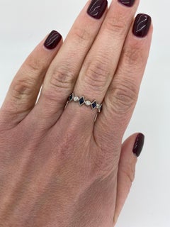 Diamond and Blue Sapphire Eternity Band