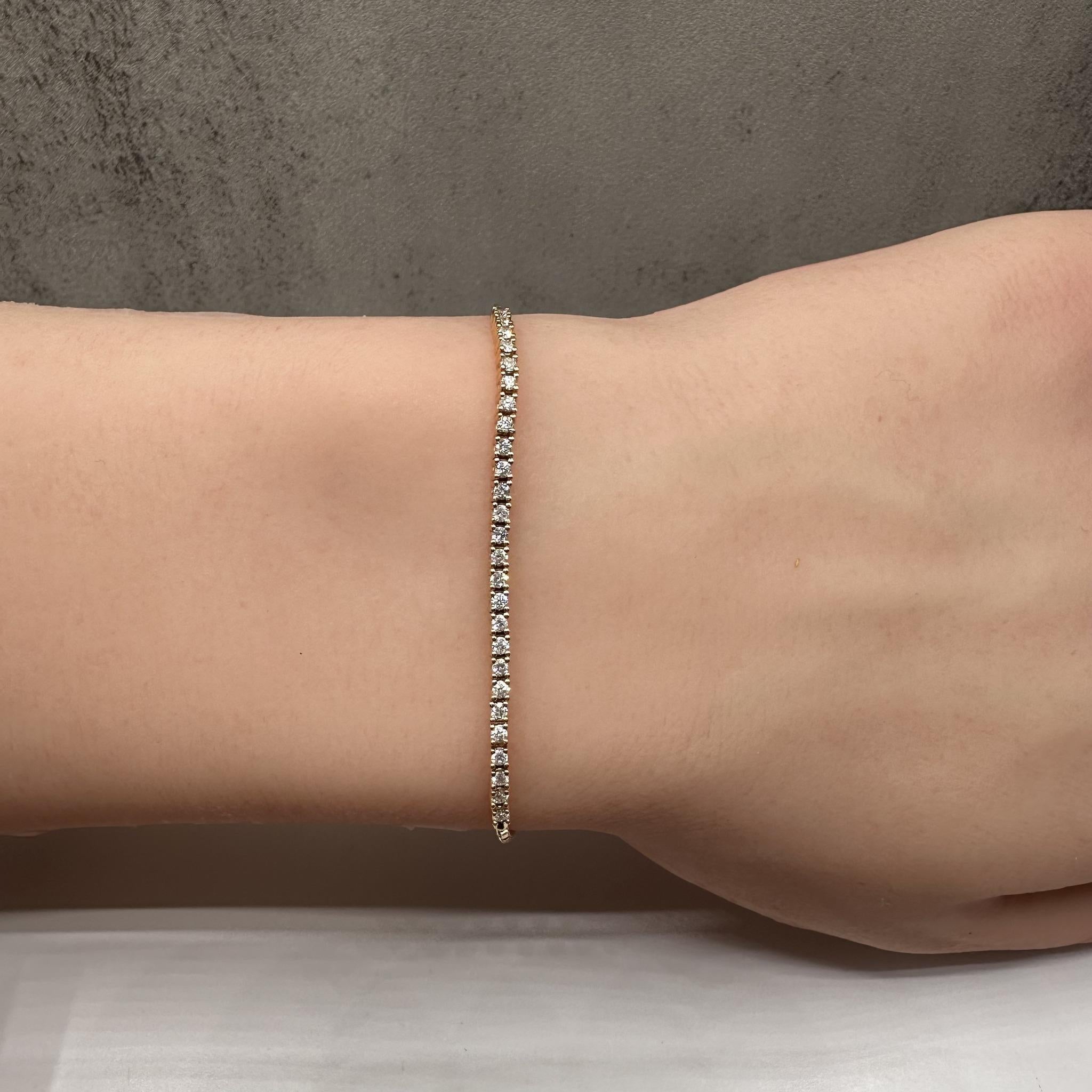 Diamant-Bolo-Armband aus 18kt Rose Gold - 0,39ctw GH SI2-I1, verstellbar, Neu im Zustand „Neu“ im Angebot in West Hempstead, NY