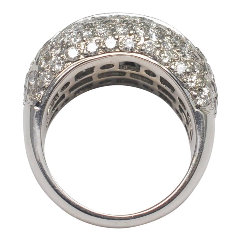 Round Diamond Bombé Band Cocktail Ring In Excellent Condition For Sale In ALTRINCHAM, GB