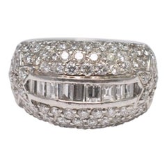 Round Diamond Bombé Band Cocktail Ring