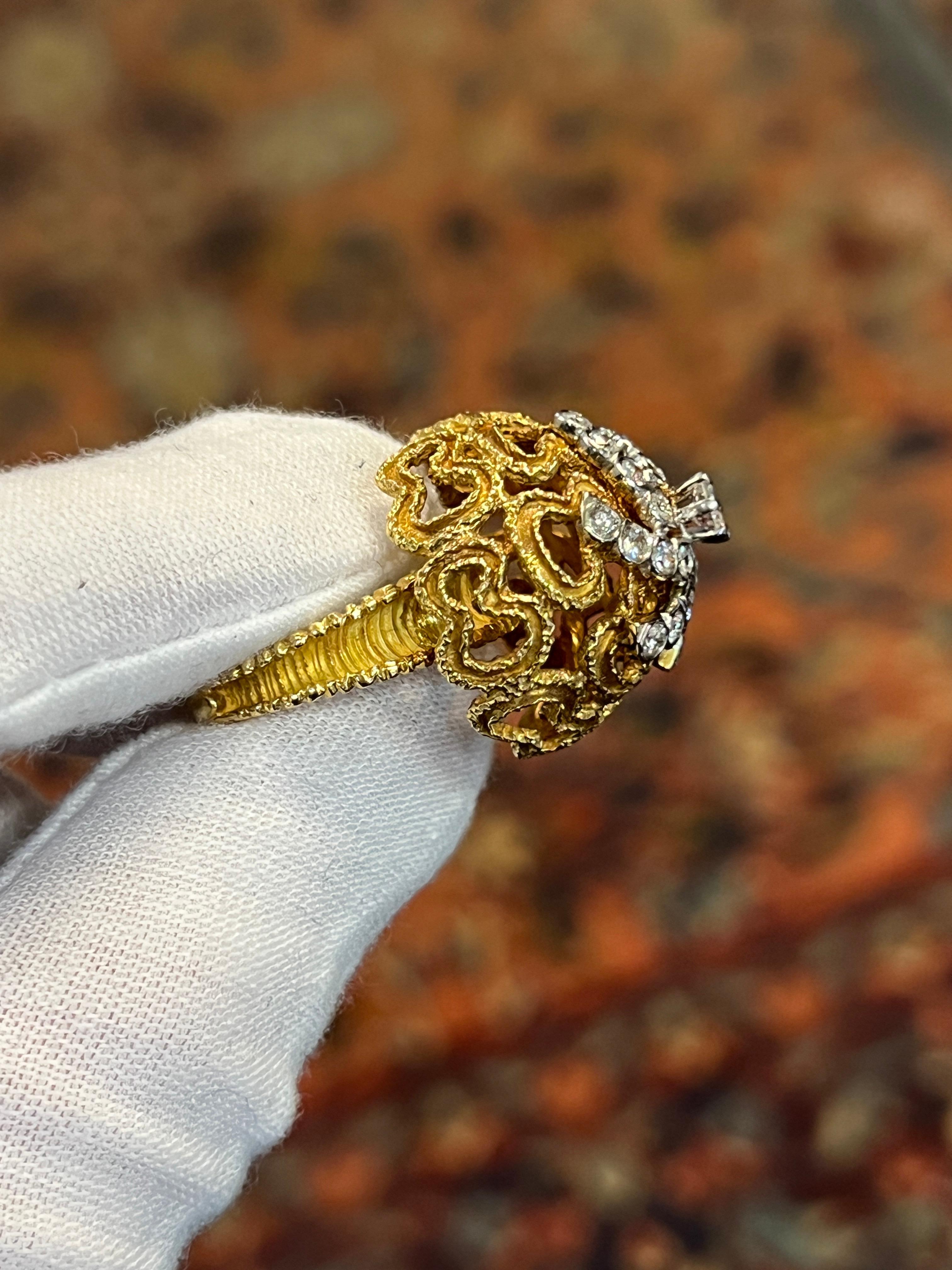 Bombe-Ring mit Diamanten im Zustand „Hervorragend“ im Angebot in New York, NY