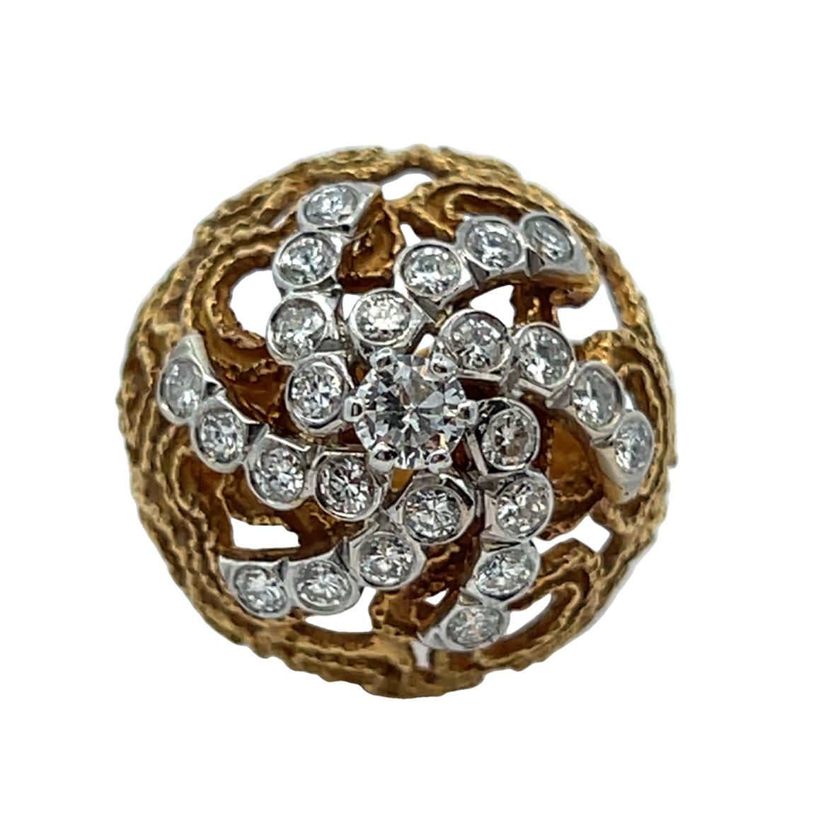 Bombe-Ring mit Diamanten im Angebot 1