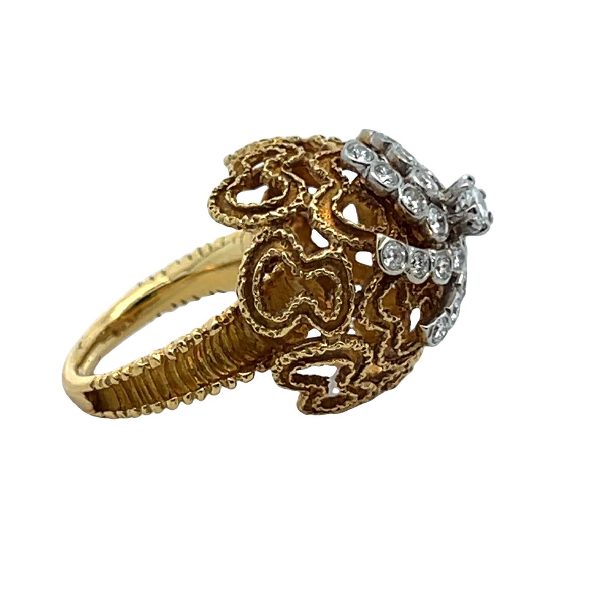 Bombe-Ring mit Diamanten im Angebot 2