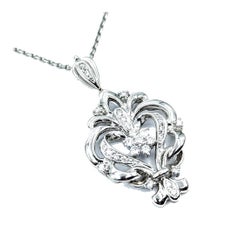 Diamond Bouquet Pendant Necklace in Platinum