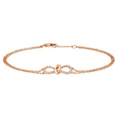 DIAMOND BOW BRACELET IN 18CT ROSE Gold