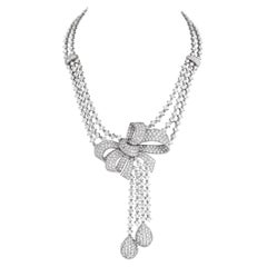 Diamond Bow Necklace 18K White Gold with Approximately 63 Carats in Diamonds Diamond Bow Necklace 18K White Gold with Approximately 63 Carats in Diamonds