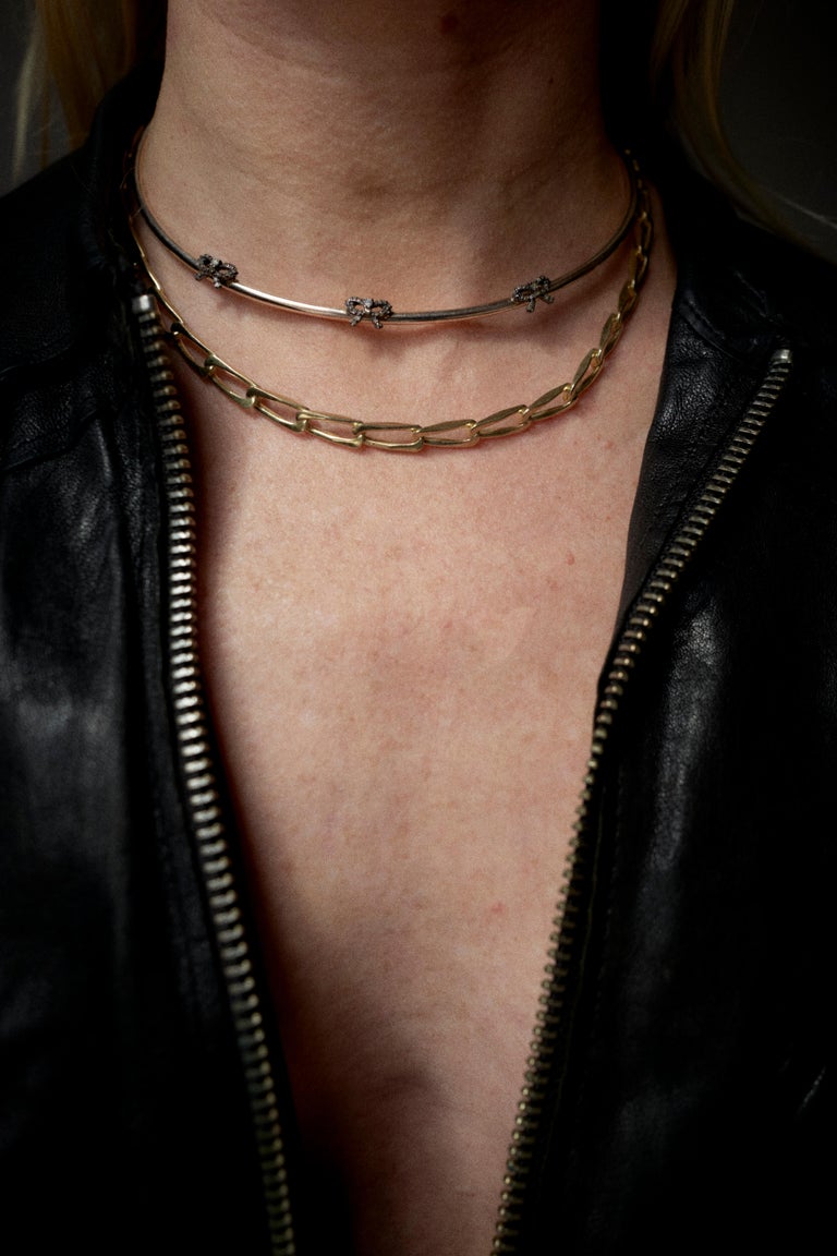 Diamant-Bogen Halsband Halskette Choker Vergoldet J DAUPHIN im Angebot bei  1stDibs Deutschland