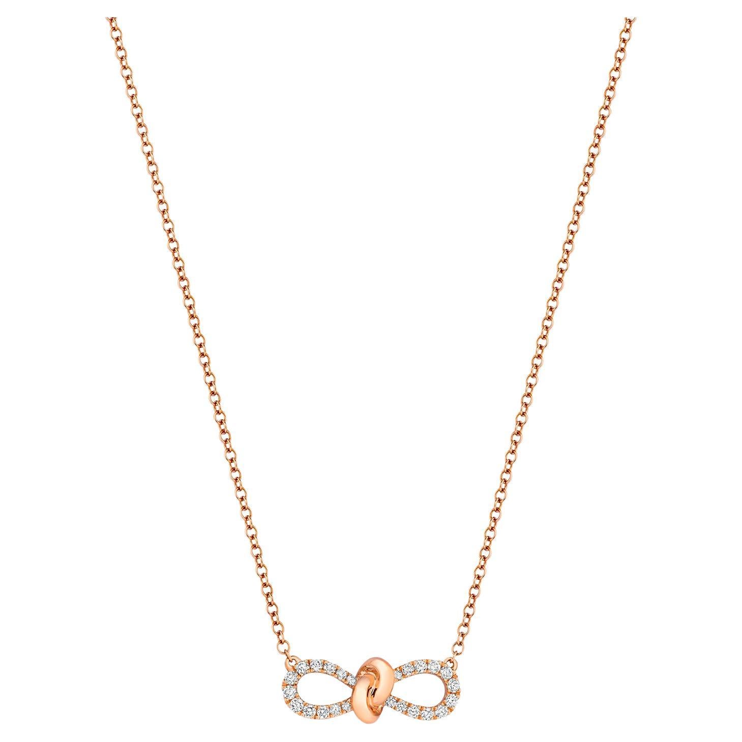 DIAMOND BOW Ribbon Knot NECKLACE IN 18CT ROSE GOLD
