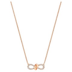 DIAMOND BOW Ribbon Knot NECKLACE IN 18CT ROSE GOLD