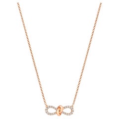 DIAMOND BOW Ribbon Knot NECKLACE IN 18CT ROSE GOLD