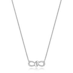 DIAMOND BOW Ribbon NECKLACE IN 18CT WHITE Gold