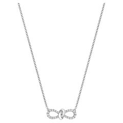 DIAMOND BOW Ribbon NECKLACE IN 18CT WHITE Gold
