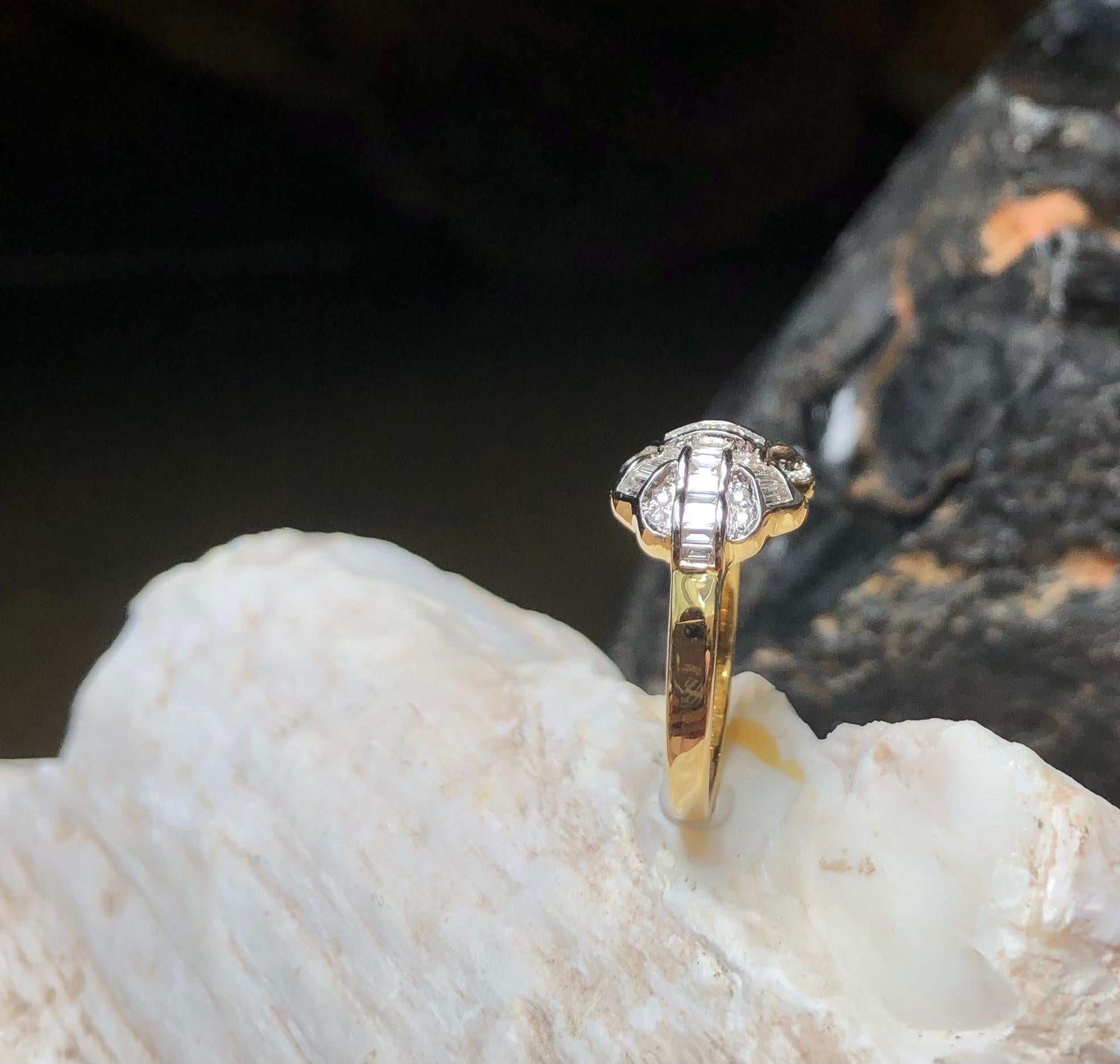 Diamond Bow Ring Set in 18 Karat Gold Settings 4