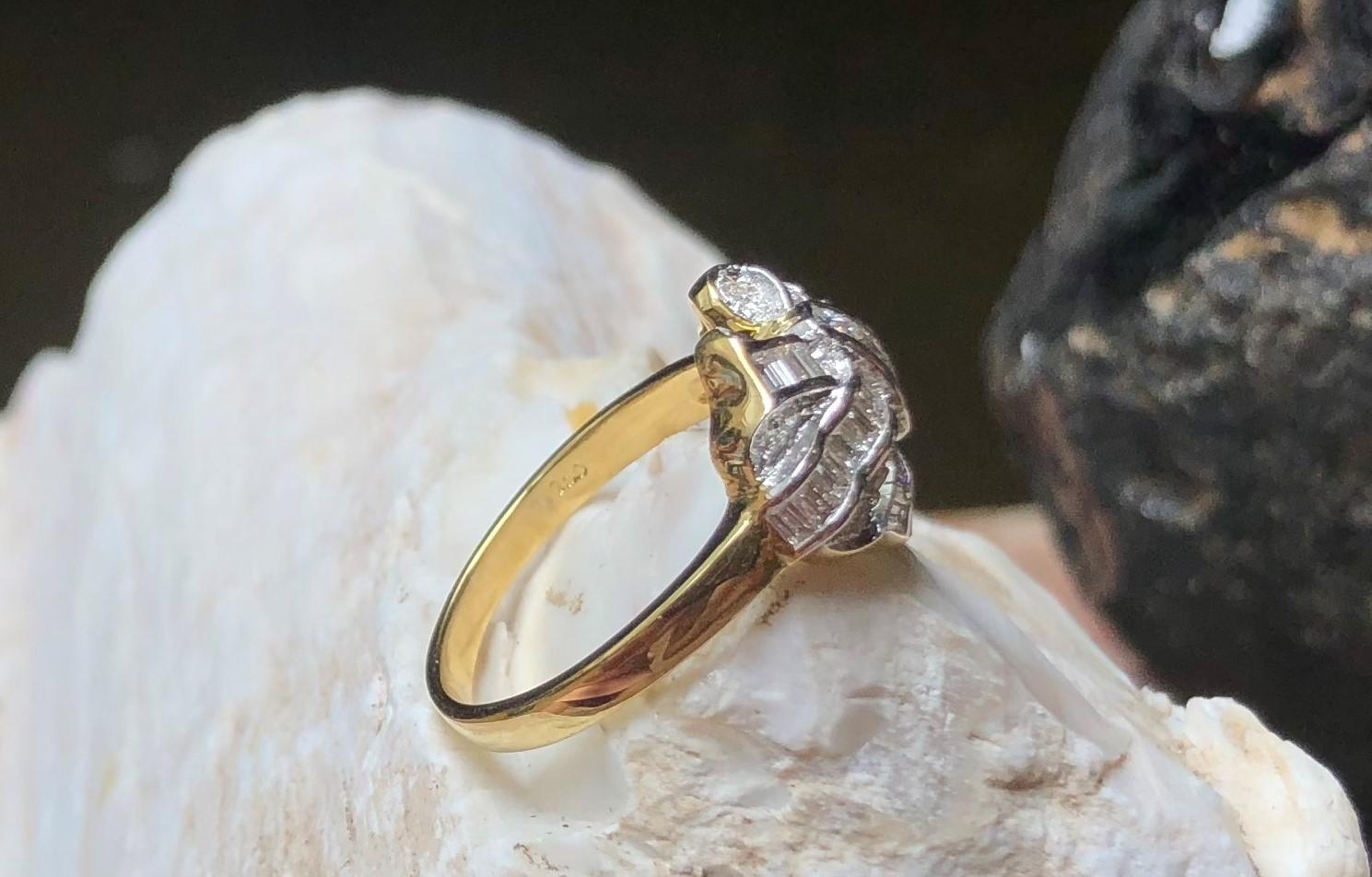 Diamond Bow Ring Set in 18 Karat Gold Settings 6