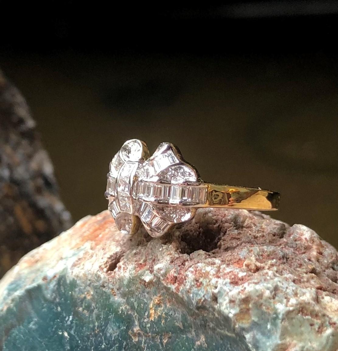 Diamond Bow Ring Set in 18 Karat Gold Settings 7