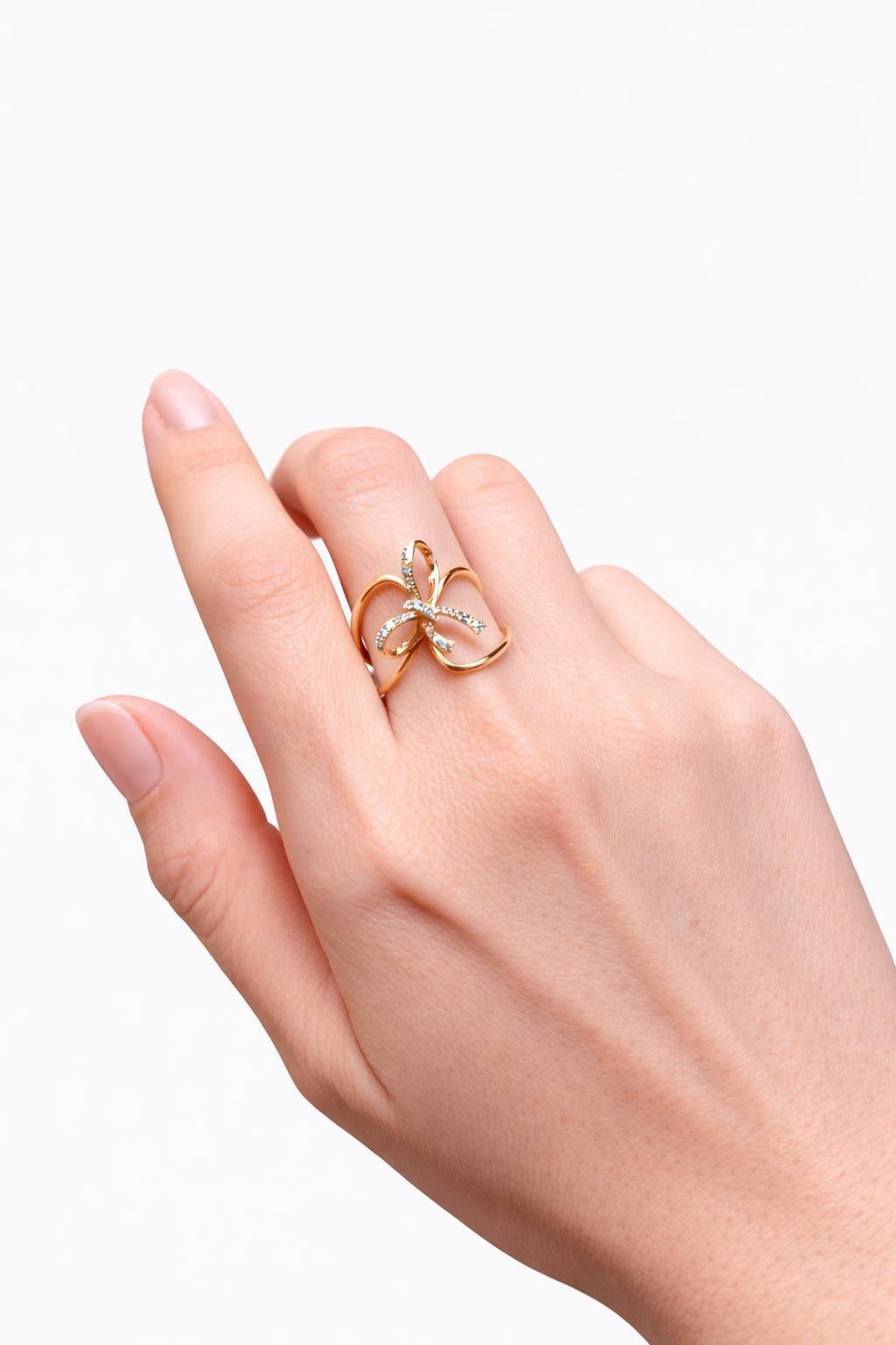 Diamond Bow Statement Ring - image 4