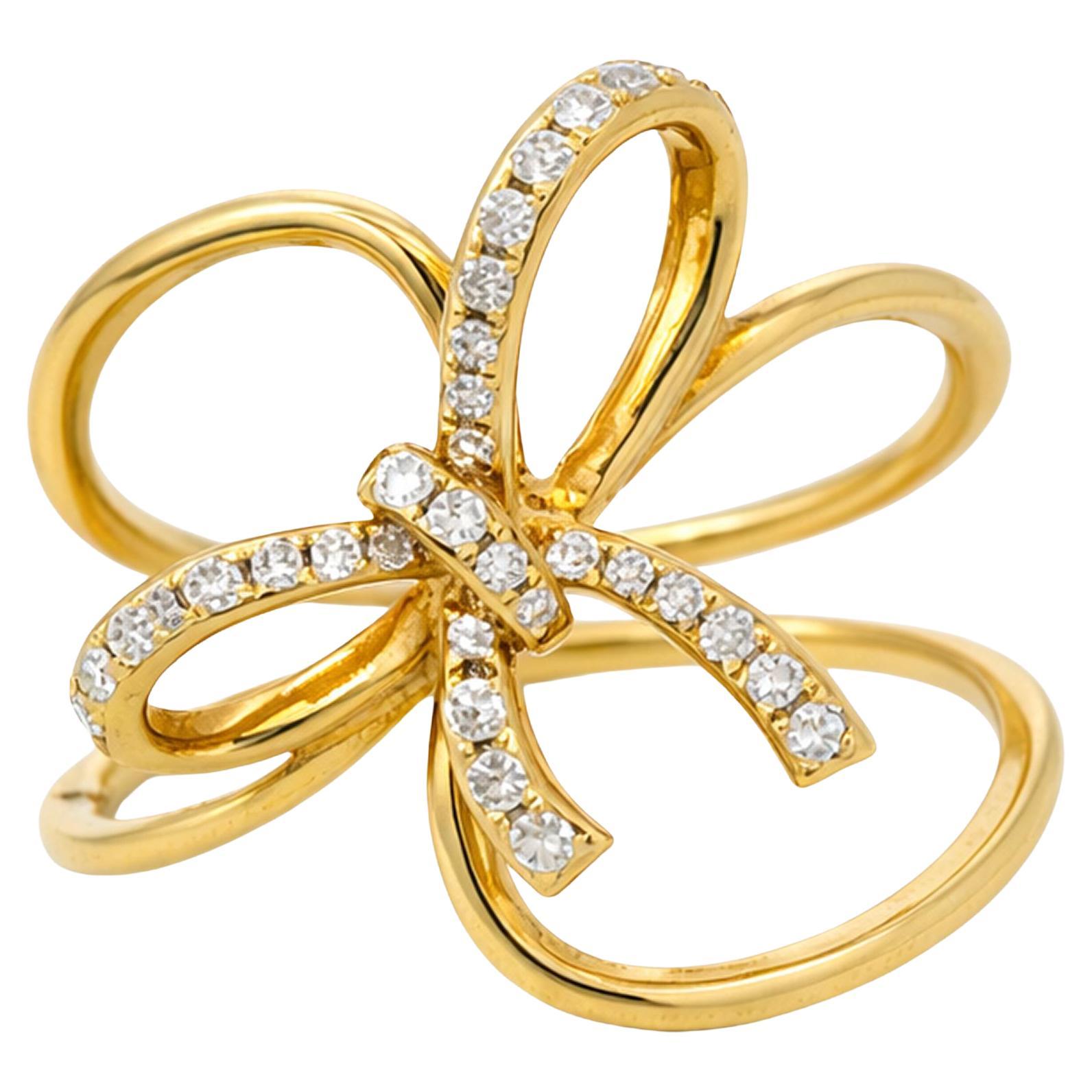 Diamond Bow Statement Ring - image 1