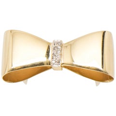 Diamond Bow-Tie 18 Karat Yellow Gold Ring